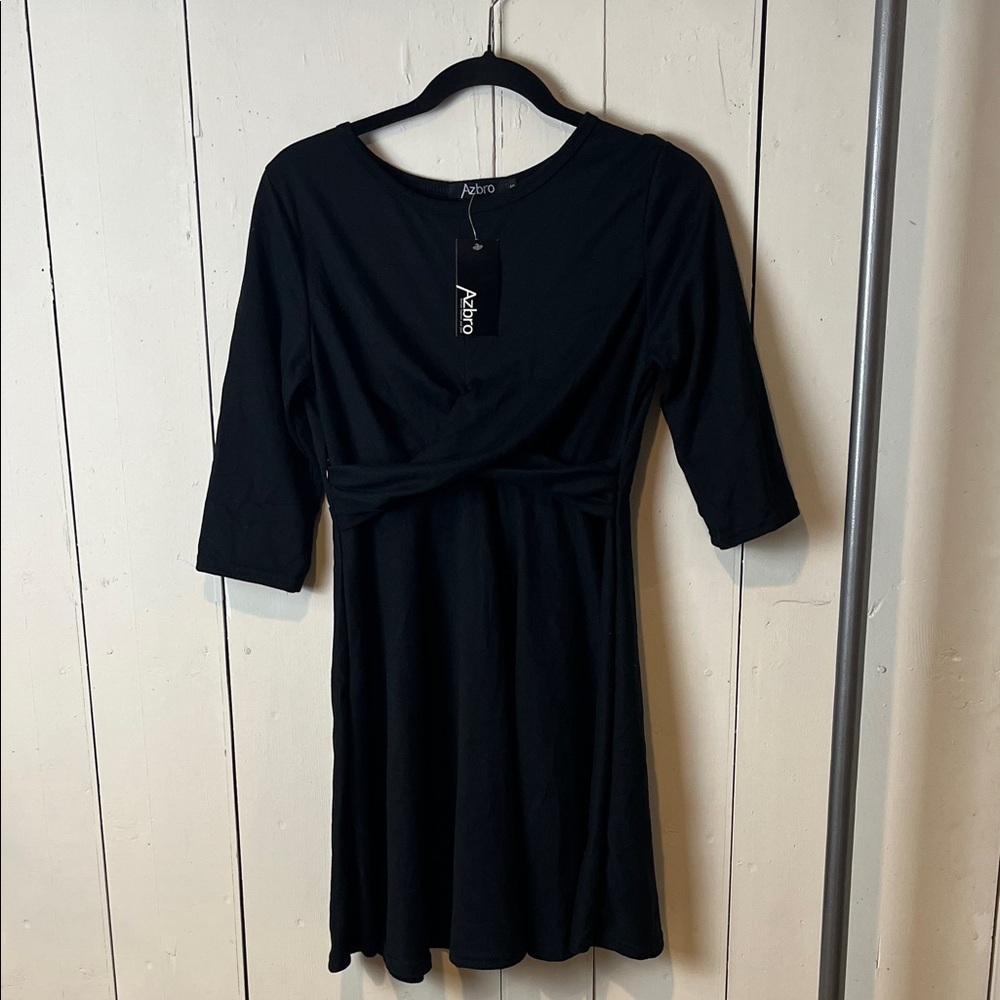 Azbro women’s Elegant Black Long Sleeve Dress size S